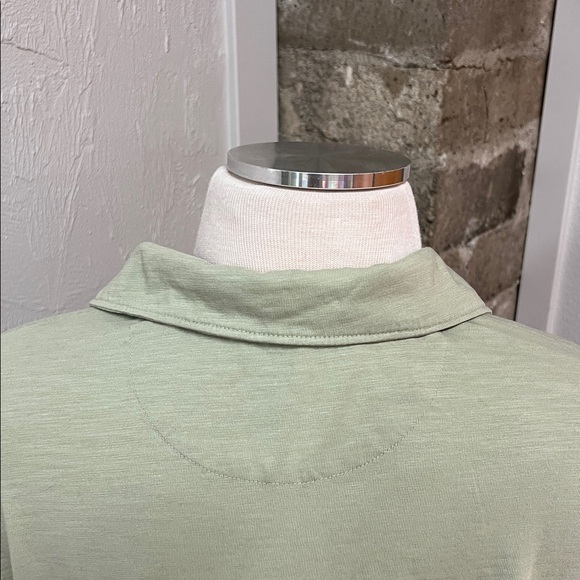 Faherty Women's Sunwashed Polo Mint Green Long Sleeve Organic Cotton Size Large - Picture 9 of 16